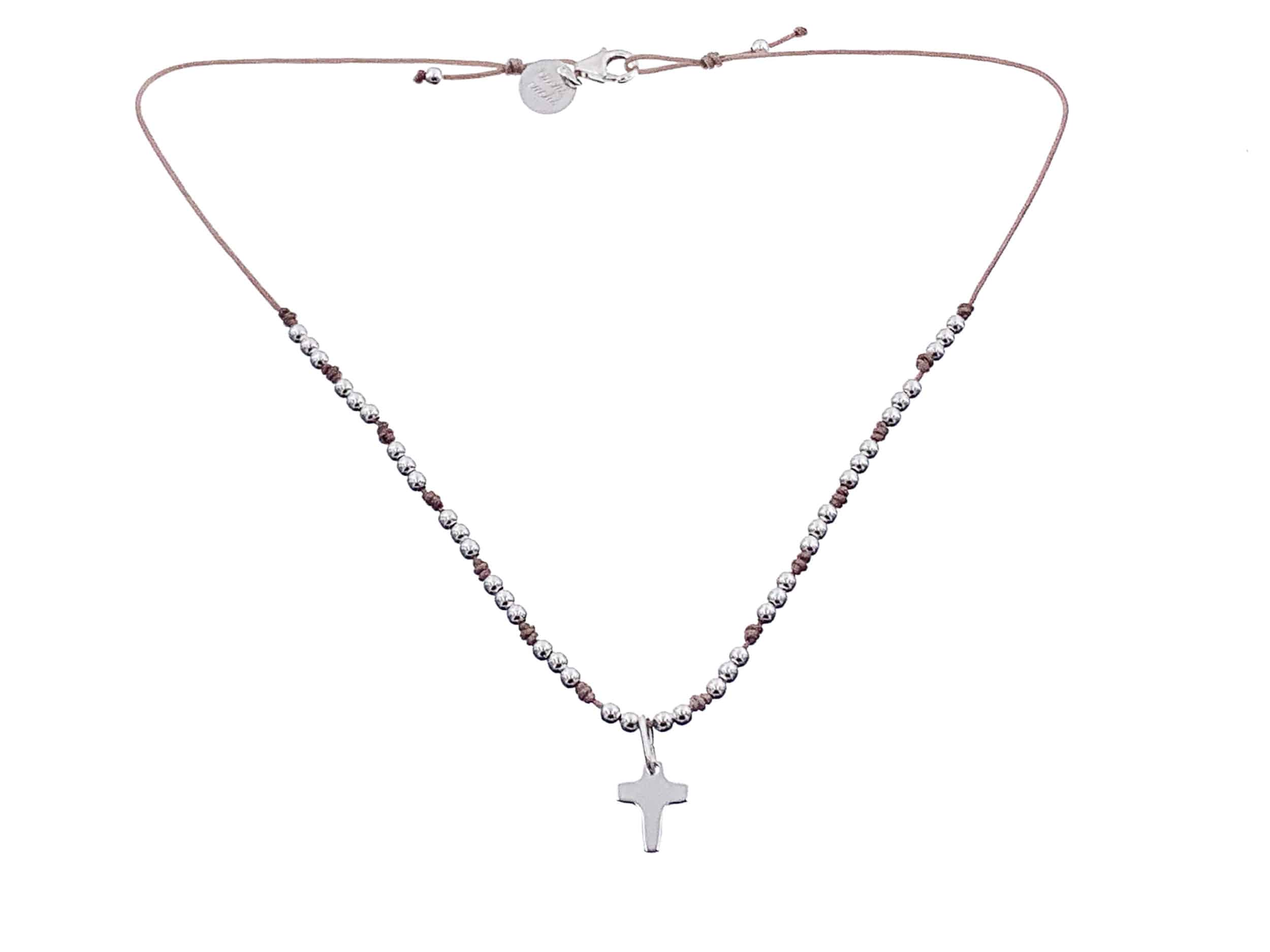 Gargantilla rosario cruz Gargantilla cordón de seda con Virgen esmaltada (copia)