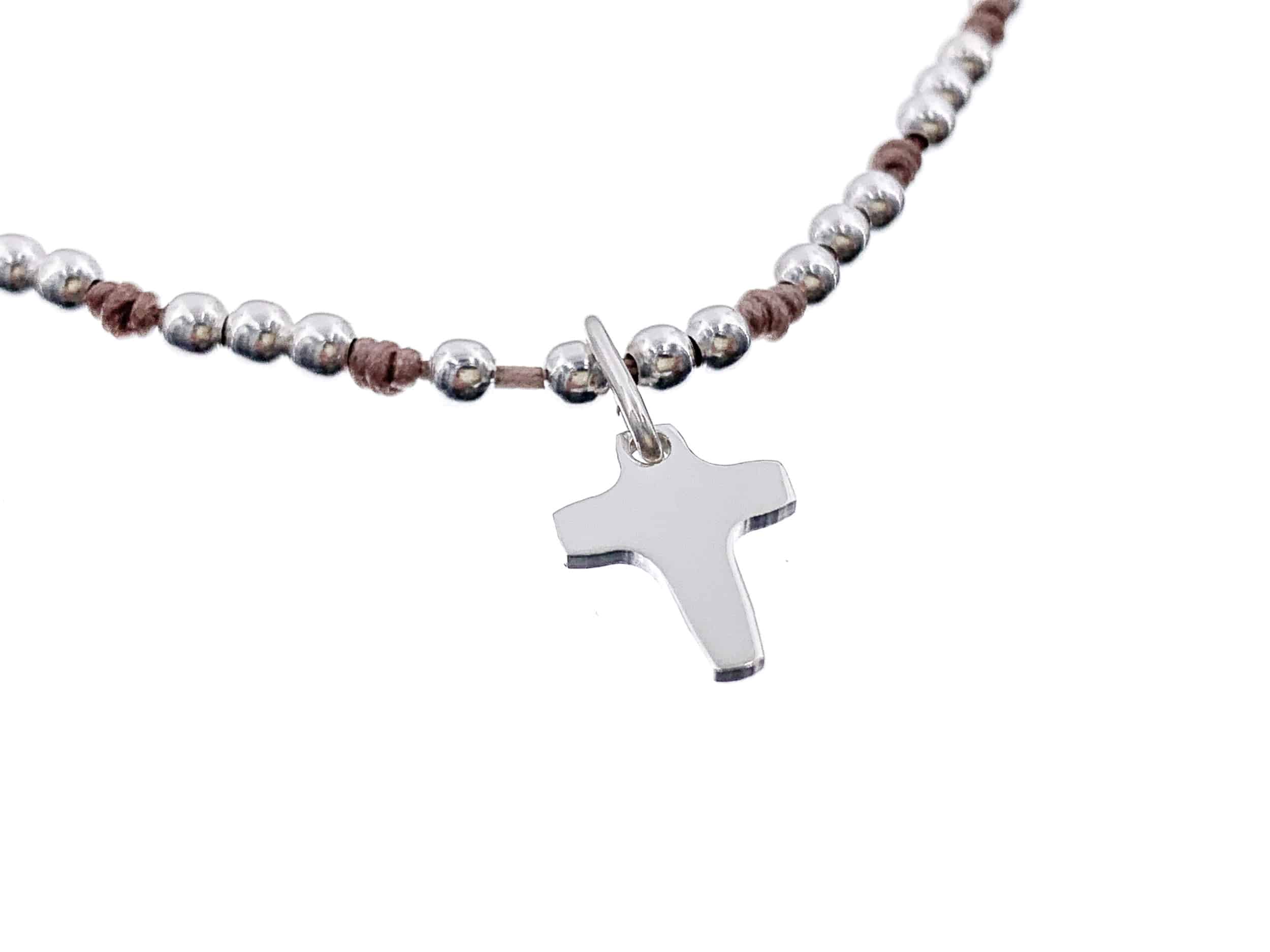 Gargantilla rosario cruz Gargantilla cordón de seda con Virgen esmaltada (copia)