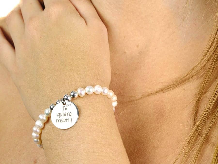 Igp Pulsera de perlas plata ley diseña tu joya joya personalizada