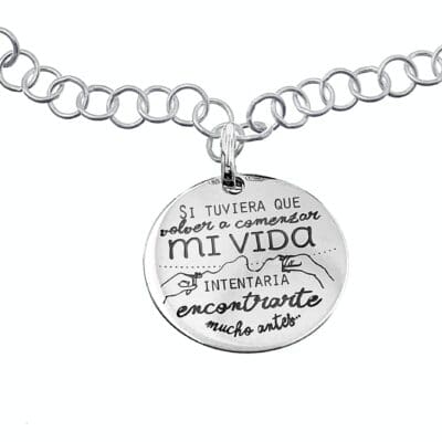 Pulsera cadena fina medalla vida 550023