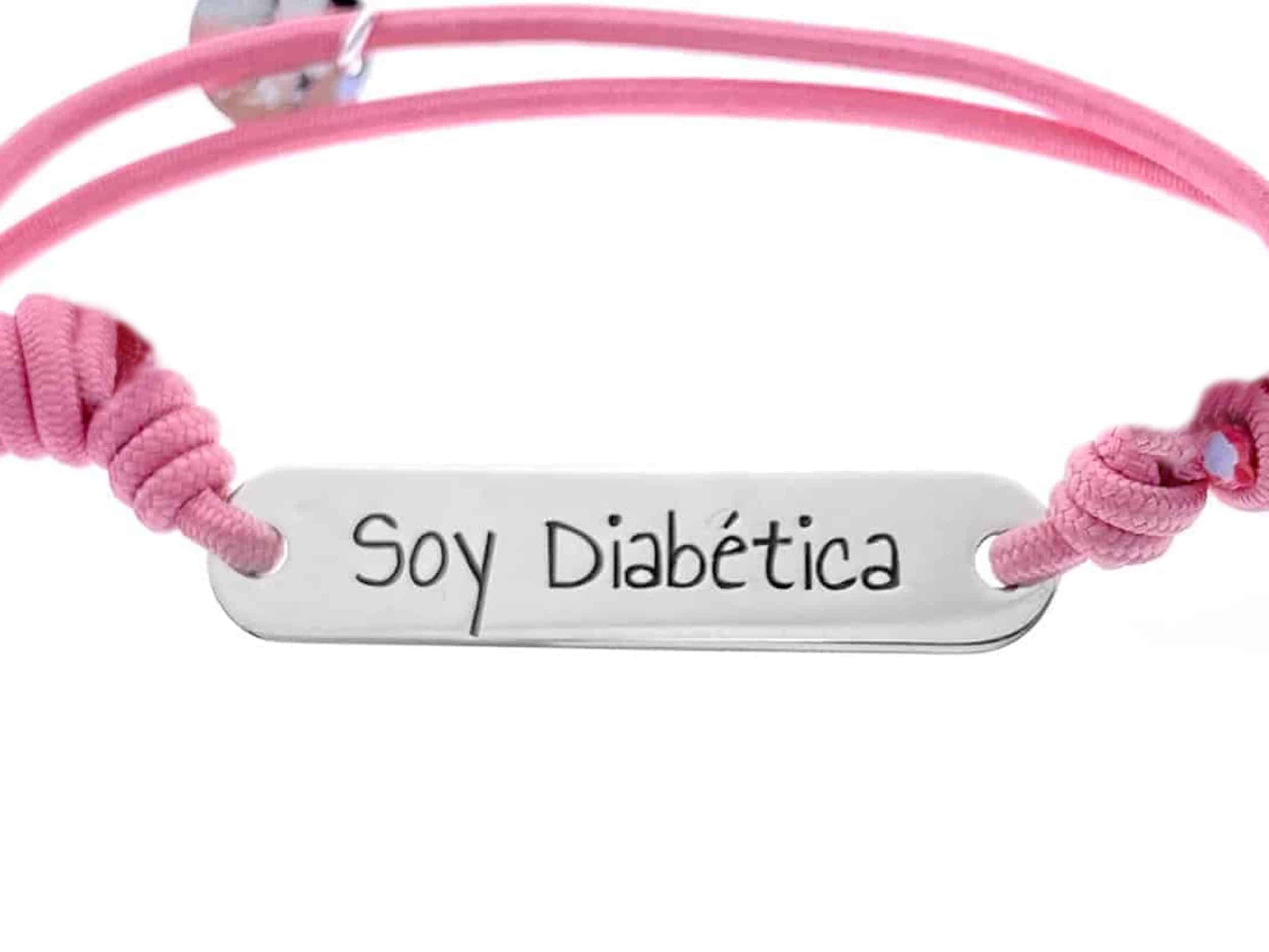 Dia Pulsera Esclava elástica rosa Diabetes personalizar