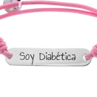 Dia Pulsera Esclava elástica rosa Diabetes personalizar