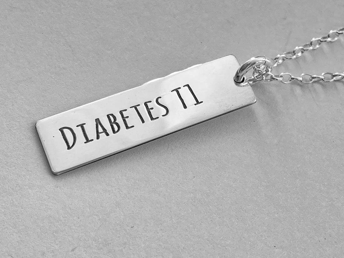 Joyas diabetes personalizadas a aa Gargantilla Etiqueta Alerta médica
