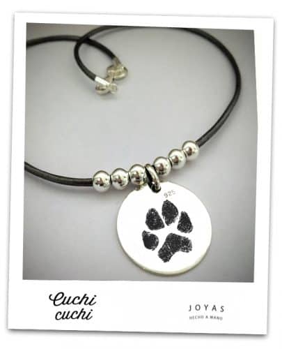 Joyas huella de perro plata regalar urgente Colgante huella perro plata: Joyas personalizadas mascotas Colgante huella perro plata