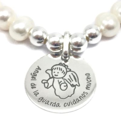 Pulsera angel de la guarda Pulsera de perlas personalizada angel de la guarda Pulsera de perlas personalizada angel de la guarda