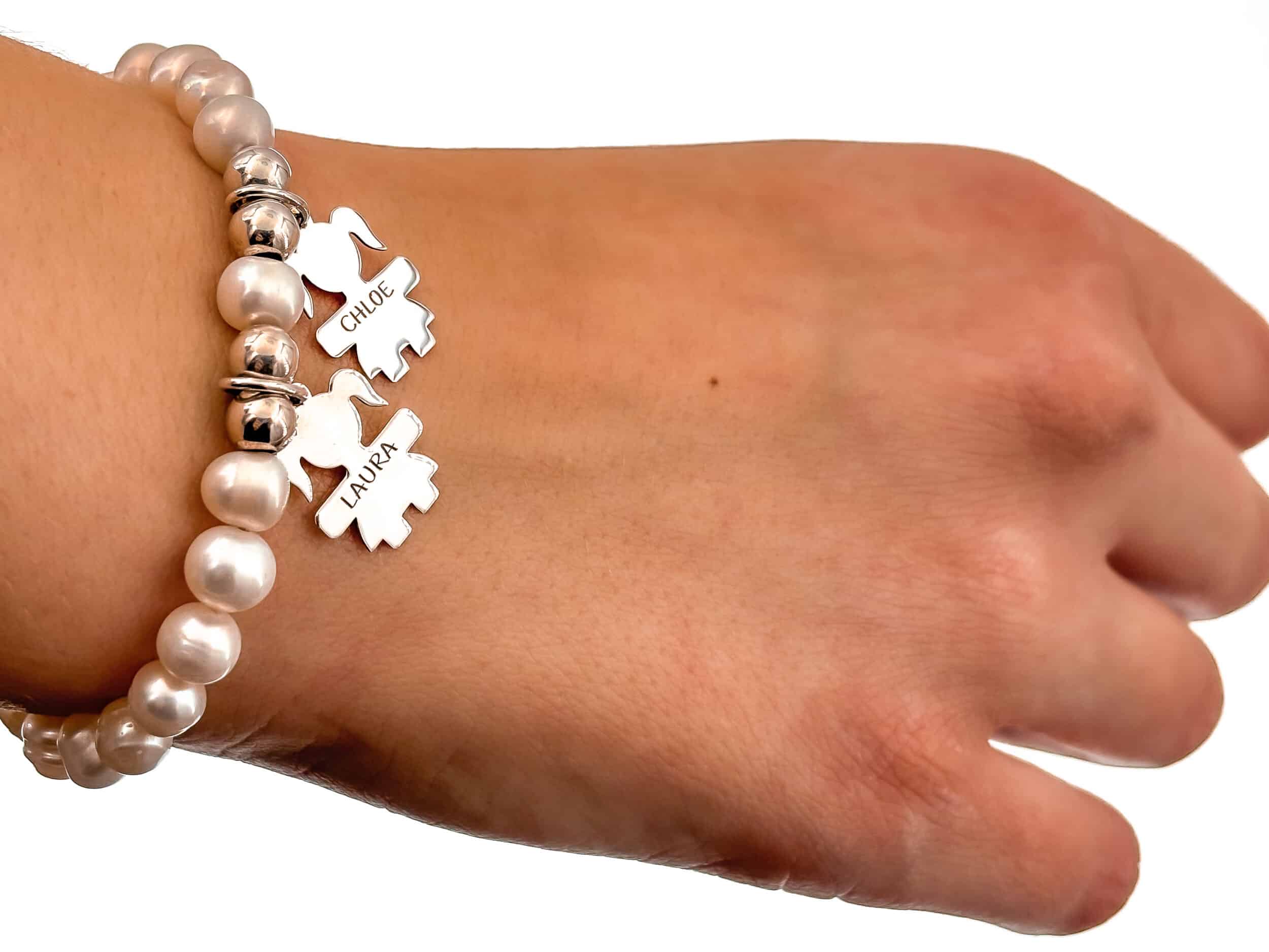 Pulseras cuchi Pulsera perlas personalizada con niño o niña pulsera perlas niña