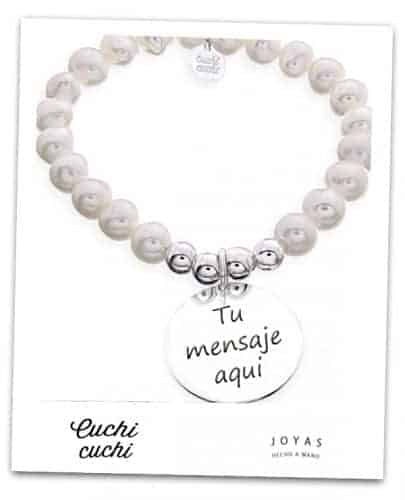 Pulseras de perlas para quinceañera mensaje Regalos para quinceañera: Joyas personalizadas Regalos para quinceañera