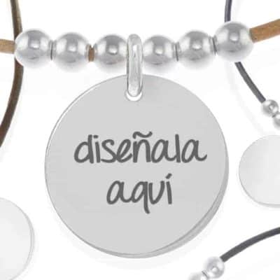 Sku crea collar cuero Gargantilla cuero 6 bolitas diseña tu joya collar personalizado cuero
