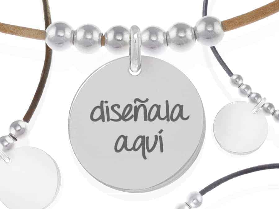 Sku crea collar cuero Gargantilla cuero 6 bolitas diseña tu joya collar personalizado cuero