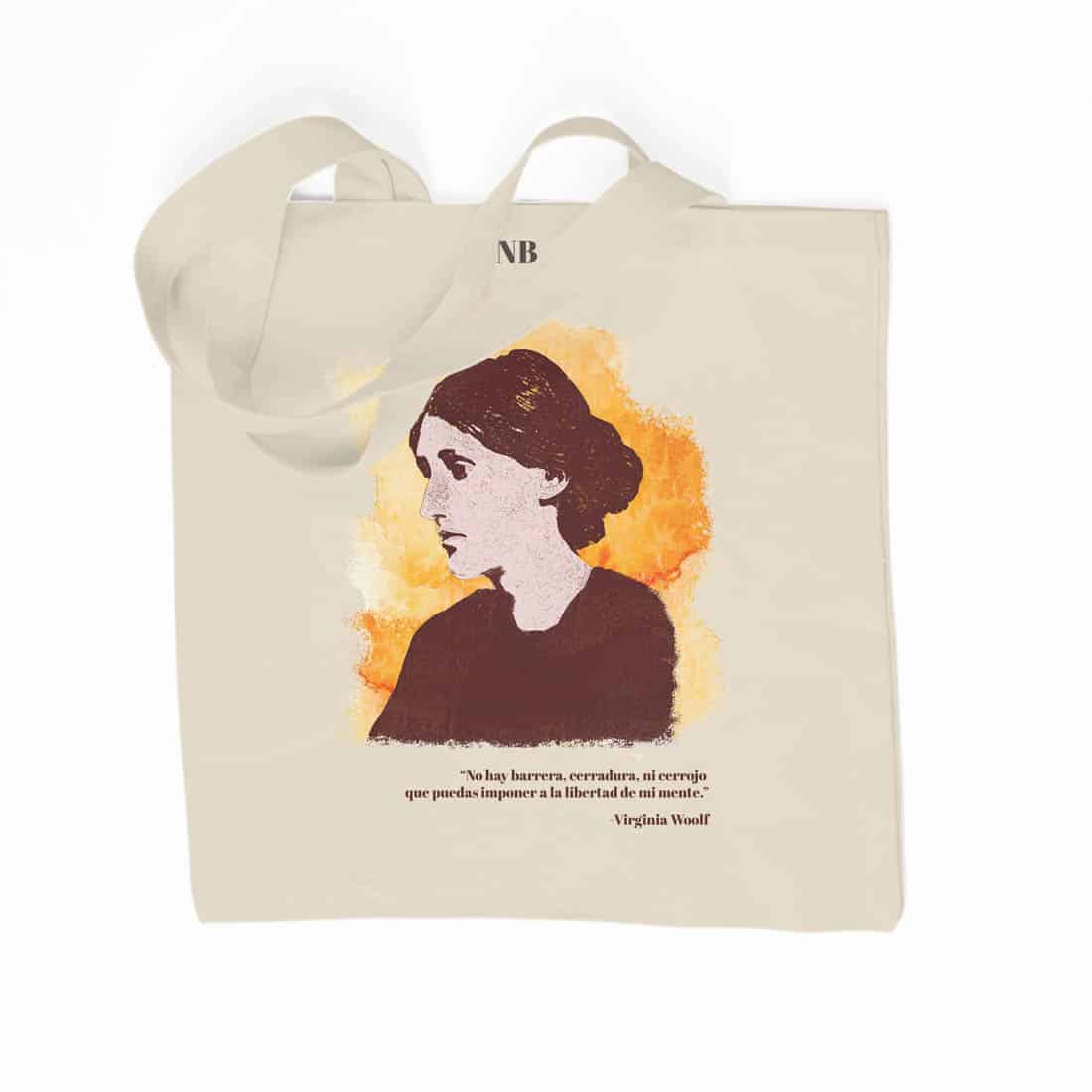 Virginia woolf iniciales Tote bag Mujeres ilustres personalizada